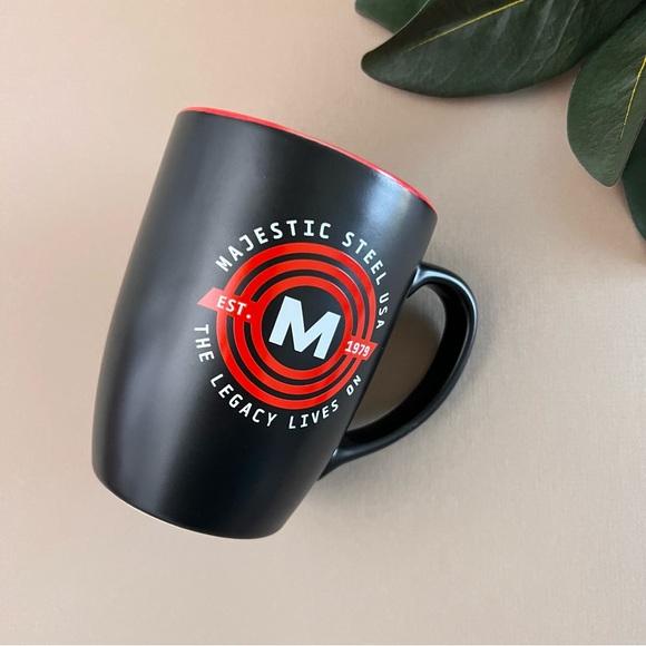 Majestic Steel Black & Red Ceramic Coffee Mug - Picture 2 of 6